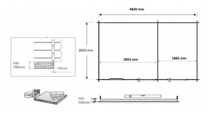 Abri de jardin en bois - 15m2 - 5x3m - Ep. 28mm - Couleur: naturel