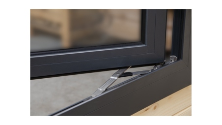 Abri de jardin en bois - 5x3 m + terrasse avec balustrade et avant-toit en bois - 25 m2