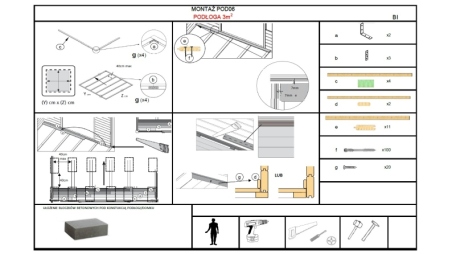 Plancher universel pour abris de jardin - 28 mm - paquet de 3 m2 - Non traité