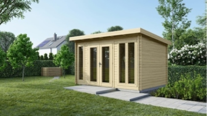 Abri de jardin en bois - 12m2 - 4x3m - Ep. 34mm - Couleur: naturel