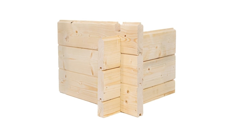 Abri de jardin en bois - 12m2 - 4x3m - Ep. 34mm - Couleur: naturel