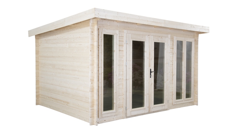 Abri de jardin en bois - 12m2 - 4x3m - Ep. 34mm - Couleur: naturel