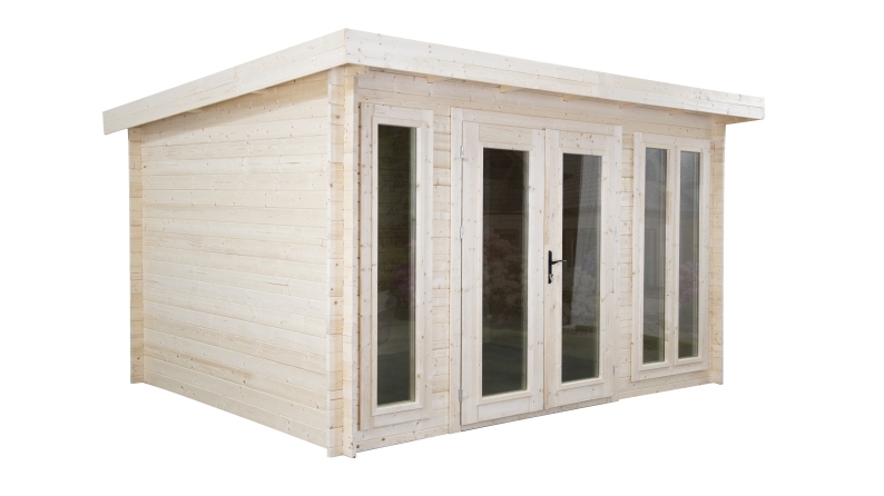 Abri de jardin en bois - 16m2 - 4x4m - Ep. 34mm - Couleur: naturel