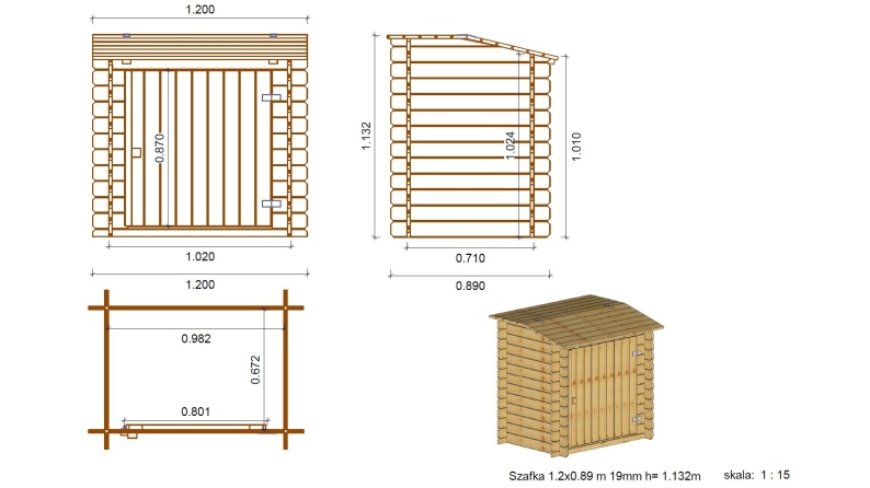 Piscine en bois 4.71x4.72 - H.1.2 m autoportante