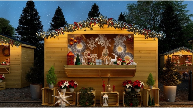 Kiosque/ stand de marché/ de vente 5.72 m2 - 3.11x1.84 m - 19 mm