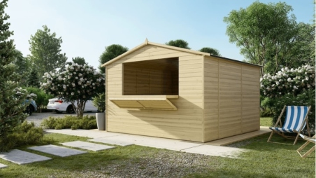 Kiosque/ stand de marché/ de vente 9.42 m2 - 3.11x3.03 m - 19 mm