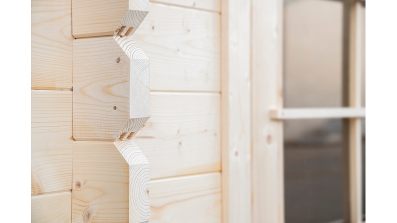 Abri de jardin en bois - 15.21m2 - 3.9x3.9m - Ep. 40mm - Couleur: naturel