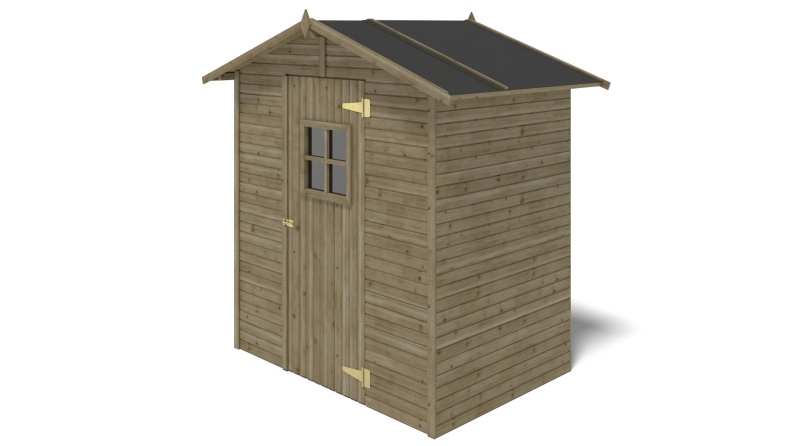 Abri de jardin en bois 2.17 m2 - 1.77x1.23 m - traité - Couleur: vert