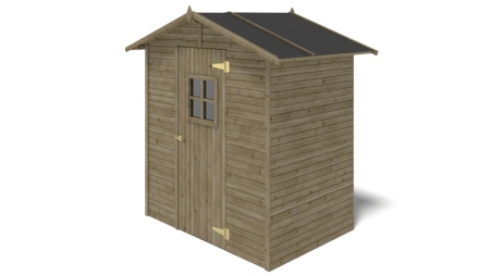 Abri de jardin en bois 2.17 m2 - 1.77x1.23 m - traité - Couleur: vert