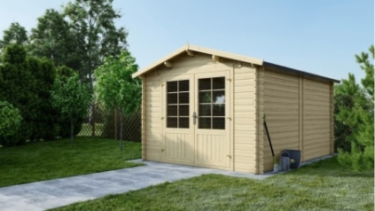 Abri de jardin en bois - 12m2 - 3x4m - Ep. 28mm - Couleur: naturel