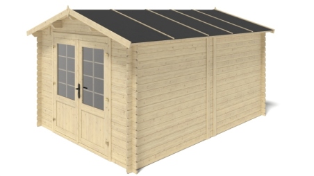 Abri de jardin en bois - 12m2 - 3x4m - Ep. 28mm - Couleur: naturel