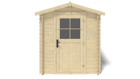Abri de jardin en bois - 5.7m2 - 1.9x3m - Ep. 28mm - Couleur: naturel