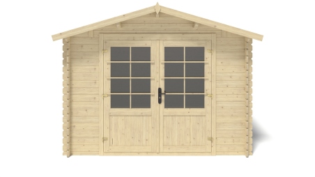 Abri de jardin en bois - 9m2 - 3x3m - Ep. 28mm - Couleur: naturel