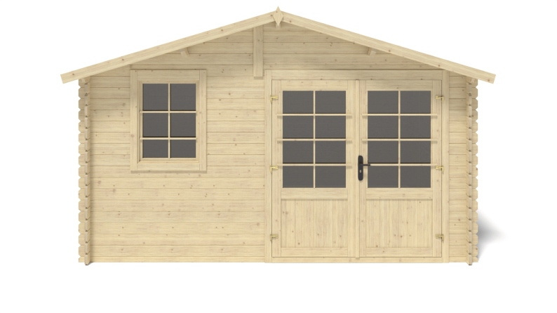 Abri de jardin en bois - 12m2 - 4x3m - Ep. 28mm - Couleur: naturel