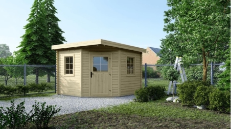 Abri de jardin en bois - 8m2 - 3x3m - Ep. 28mm - Couleur: naturel