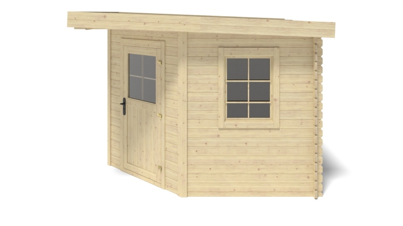 Abri de jardin en bois - 8m2 - 3x3m - Ep. 28mm - Couleur: naturel