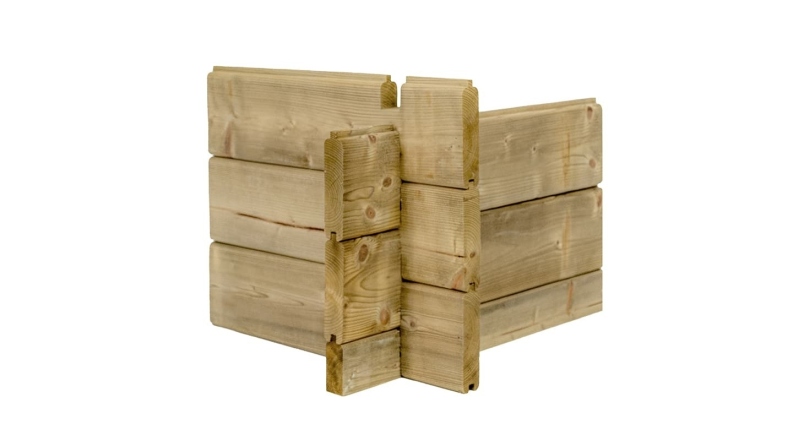 Abri de jardin en bois - 17.4m2 - 5.79x3m - Traité - Ep. 28mm - Couleur: vert