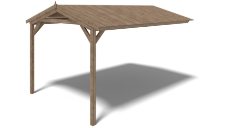 Avant-toit en bois 4x2.76m pour le chalet de jardin 4m, traité, marron