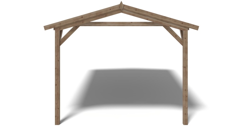 Avant-toit en bois 4x2.76m pour le chalet de jardin 4m, traité, marron
