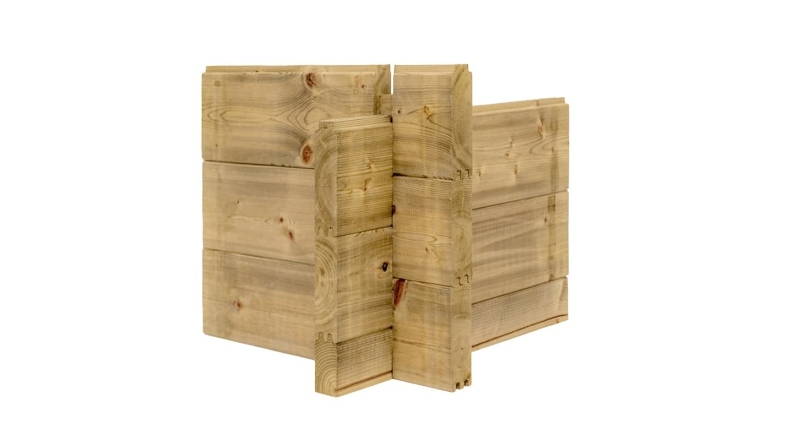 Abri de jardin en bois - 25m2 - 5x5m - Traité - Ep. 40mm - Couleur: vert