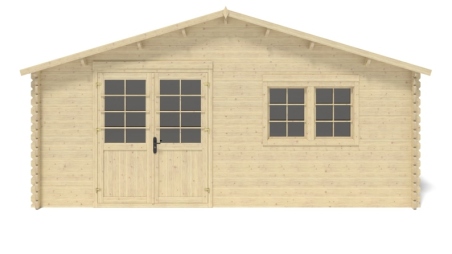 Abri de jardin en bois - 30m2 - 6x5m - Ep. 40mm - Couleur: naturel