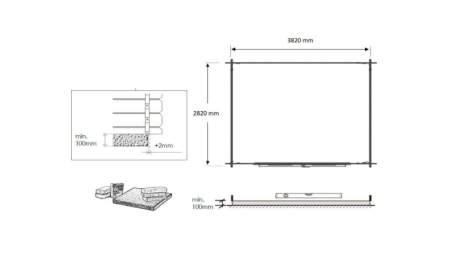 Abri de jardin en bois - 4x3 m avec extension de 4x2.76 m - 12 m² - Traité