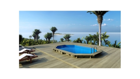 Piscine en bois Nemo 4.3x3 - H.1.18 m cadre en métal, sans dalle béton