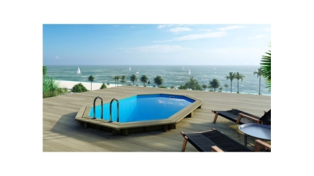 Piscine en bois Nemo 4.3x3 - H.1.31 m cadre en métal, sans dalle béton