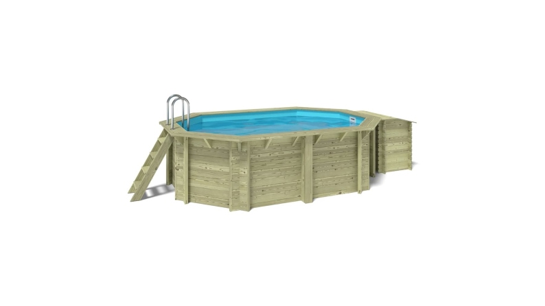 Piscine en bois Nemo 4.3x3 - H.1.31 m cadre en métal, sans dalle béton