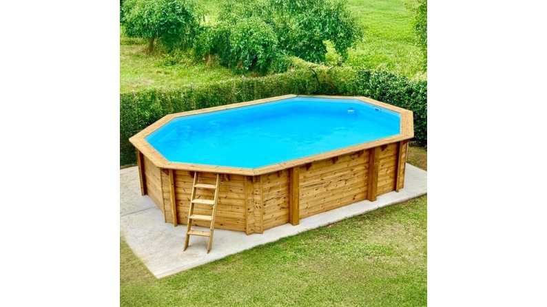 Piscine en bois Nemo 7.3x3.97 - H.1.45 m cadre en métal, sans dalle béton