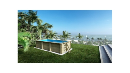 Piscine en bois Aqua 6.1x2.85 - H.1.31 m fixations à visser
