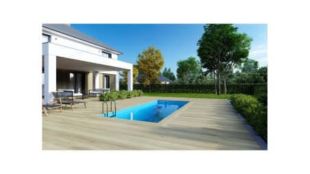 Piscine en bois Aqua 6.1x2.85 - H.1.31 m fixations à visser