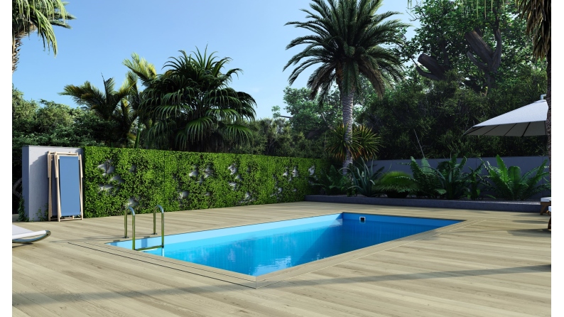 Piscine en bois Aqua 7x3.75 - H.1.45 m fixations à visser