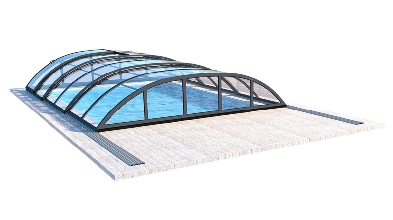 Abri de piscine Horizon - 4.33x2.52 m - polycarbonate massif 3 mm - pour piscine BAS7302. BAS7303