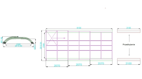 Abri de piscine Horizon - 6.1x2.38 m - polycarbonate massif 3 mm - pour piscine BAS7306
