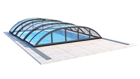Abri de piscine Horizon - 6.1x2.38 m - polycarbonate massif 3 mm - pour piscine BAS7306