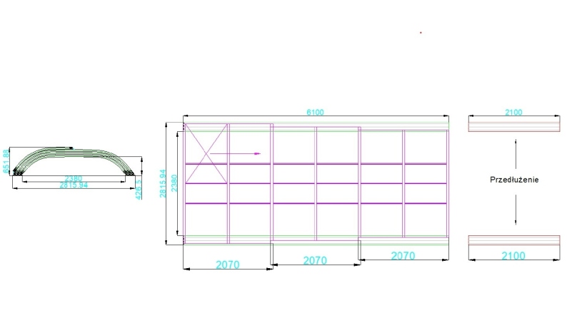 Abri de piscine Horizon - 6.1x2.38 m - polycarbonate alvéolaire 8 mm - pour piscine BAS7306