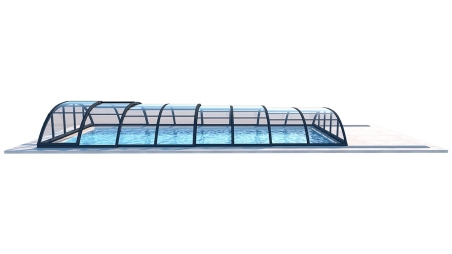 Abri de piscine Horizon - 7.43x3.5 m - polycarbonate massif 3 mm - pour piscine BAS7308