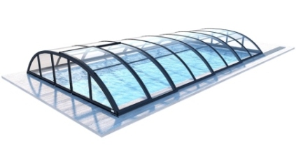 Abri de piscine Horizon - 8.58x3.92 m - polycarbonate massif 3 mm - pour piscine BAS7309