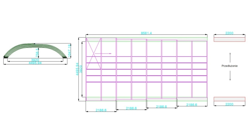 Abri de piscine Horizon - 8.58x3.92 m - polycarbonate massif 3 mm - pour piscine BAS7309