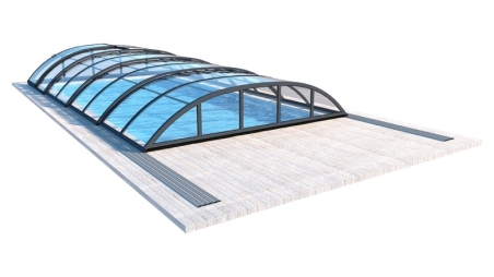 Abri de piscine Horizon - 8.58x3.92 m - polycarbonate massif 3 mm - pour piscine BAS7309