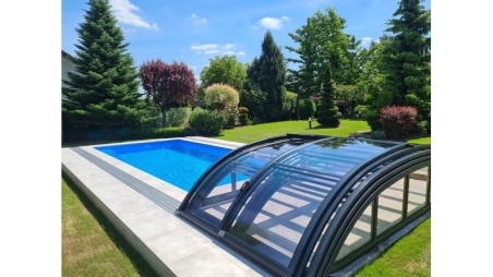 Abri de piscine Horizon - 8.58x3.92 m - polycarbonate massif 3 mm - pour piscine BAS7309