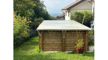 Bâche d'hiver  5.95 x 3.65 m pour piscine BAS7304