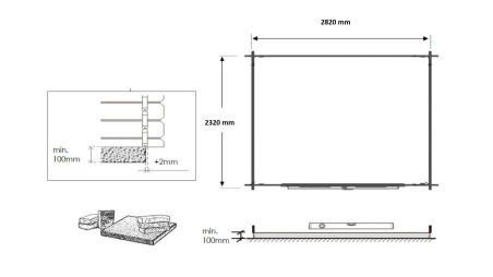 Abri de jardin en bois - 7.5m2 - 3x2.5m - Ep. 28mm - Couleur: naturel