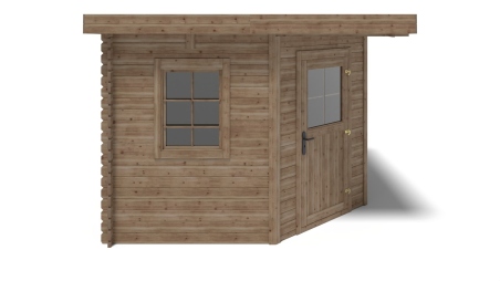 Abri de jardin en bois - 8m2 - 3x3m - Traité - Ep. 28mm - Couleur: marron