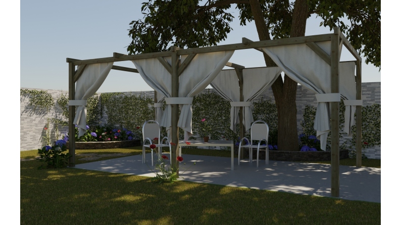 Carport, abri de voiture  3x5.1 m - 15.3 m2