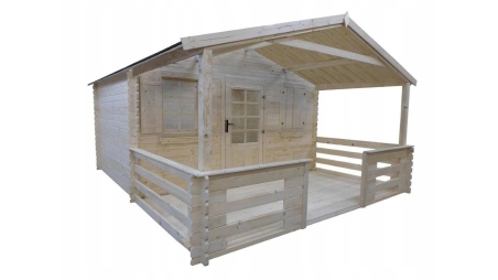 Avant-toit en bois 4x2m pour le chalet de jardin 4m, traité, marron