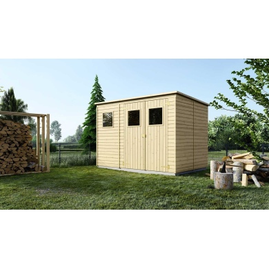 Abri de jardin en bois 4.86 m2 - 2.7x1.8 m - Couleur: naturel