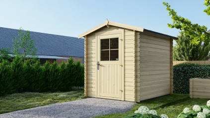 Abri de jardin en bois - 4.75m2 - 1.9x2.5m - Ep. 28mm - Couleur: naturel