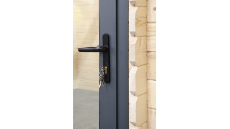 Abri de jardin en bois - 17.4m2 - 5.79x3m - Ep. 28mm - Couleur: naturel